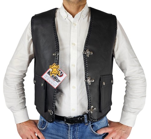 Gilet cuir sans - gilet, en