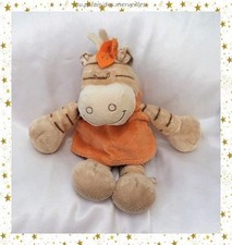 Doudou Peluche Zébre Zamba Beige Orange Noukie's