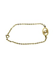 Preloved dior Logo Charm Chain Bracelet Women Gold One Size