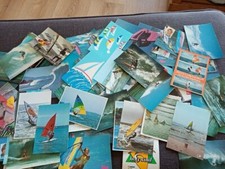 vintage lot 77 cartes postales surf/planche à voile/windsurf 1980/2000