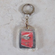 Ancien porte clefs clés vintage MOTUL rouge 1960s vtg France plastique