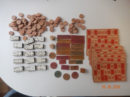 Lot jetons anciens bois - lot,