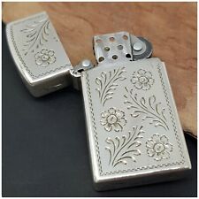 Briquet argent 800 made in Italy insert Zippo slim Lighter STERLING SILVER-打火机