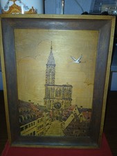 Tableau Bois Pyrogravé Signé