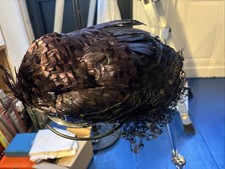 Chapeau Bibi à plumes ancien