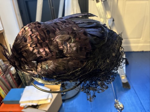 Chapeau bibi plumes ancien - bibi,