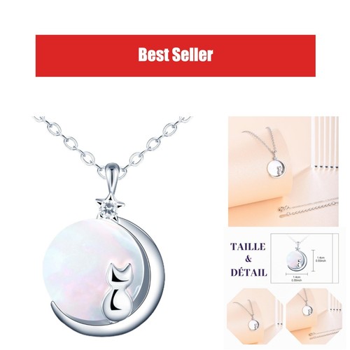 Collier pendentif lune - collier,