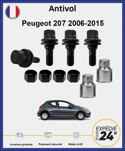 Ecrous antivol roues noir - antivol,