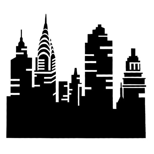 Pochoir motif new york - -,