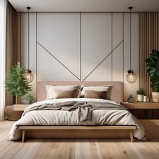 Tête de lit largeur 140 x 110 cm tissu couleur Taupe