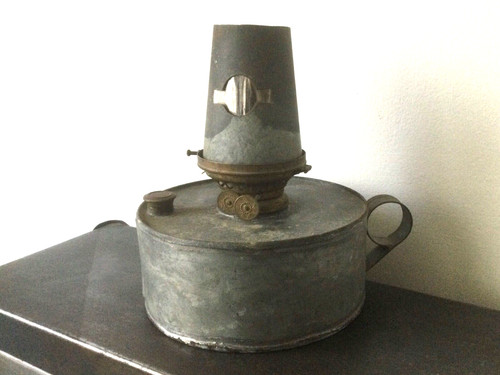 Ancienne lampe zinc - ancienne, double