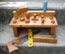 Jouet Ancien Etabli d'enfant en Bois Menuisier menuiserie & Outils