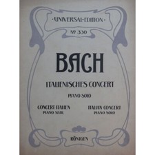 BACH J. S. Concert Italien Piano