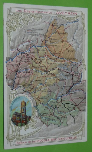 Carte chromo 1902 chocolat - carte,