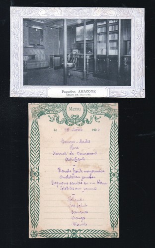 Vieux papiers menu paquebot - papiers,