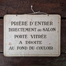 Pancarte ancienne « Prière
