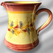Vintage Rare Vallauris Hand Painted Glazed Ceramic Pitcher Grain De Sel Pottery
