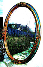 ANCIEN GRAND MIROIR AU MERCURE