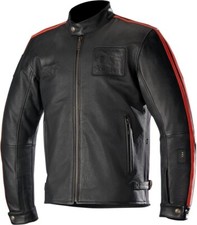 Veste de moto en cuir noir ALPINESTAR XXL charlie leather jacket tech-air 
