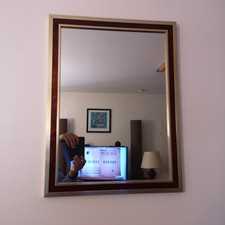 Miroir Style Mahey Métal Doré & Écaille de Tortue Design Vintage Élégant