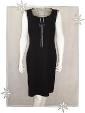 ♥ - Robe Habillée Noire Fuchsia Bi-Matière Nathalie Chaize Taille 40