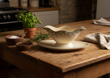 Magnifique Saucière Vintage "Terre de Fer" - Moulin des Loups Hamage (1940)