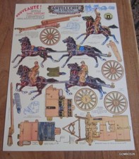 PLANCHE SOLDATS A DECOUPER  ARTILLERIE FRANCAISE A CHEVAL - PIECE DE 75 ATTELEE