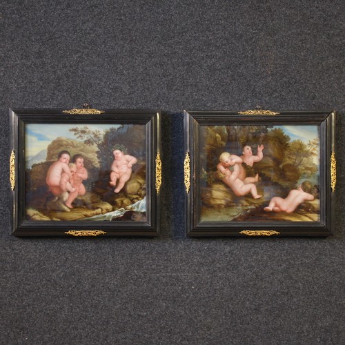 Paire tableaux verre 2 - tableaux, en