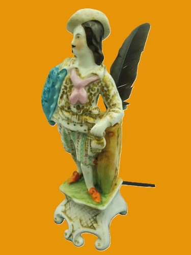 Ancien encrier porte - porte, plume