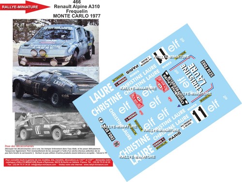 Decals ref 0466 renault - 1/24,