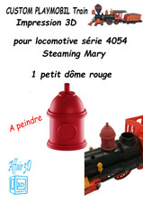 Custom compatible Playmobil train en 3D  4054 - 4032 - 1 petit dôme rouge