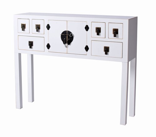 Asie table console blanc - table, de