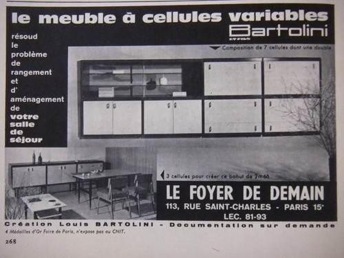 Publicité 1961 bartolini - publicitÉ, le