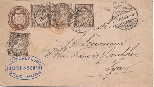 Lettre entier franco - 5+(4x5),