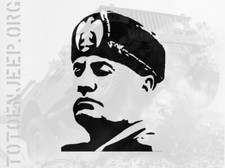 POCHOIR STENCIL MARQUAGE MUSSOLINI 14CM . jeep willys dodge