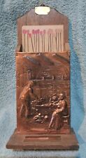Ancien Porte Boîte Allumettes En Bois,relief Cuivre,Décor Cuisine,Cheminée Poêle