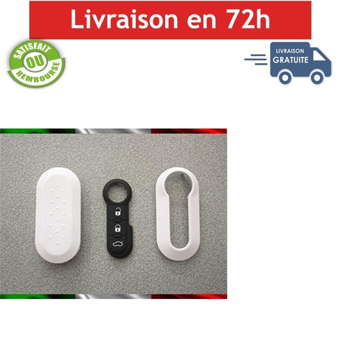 Coque clé blanche fiat - coque,