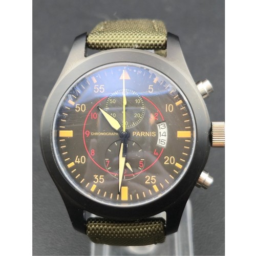 Parnis men pilot - parnis, chronograph