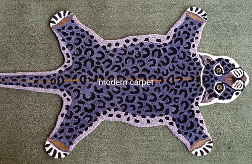 Tapis léopard 3x5 pieds - , fait