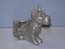 -SUJET CHIEN FOX TERRIER ART DECO ZAMAC Chromé PORTE PIQUES ou AUTRE     D