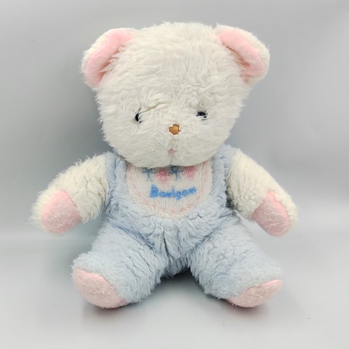 Doudou peluche ours bleu blanc - ours,