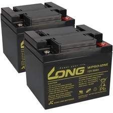 Batterie Compatible Shoprider Norderney, Pellworm, Südfall 2x Long 12V 50Ah