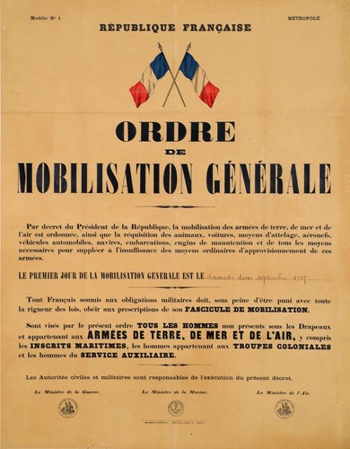 Ww2 affiche mobilisation 1939 - affiche,