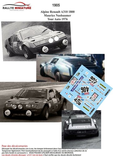 Decals ref 1905 alpine - 1905,
