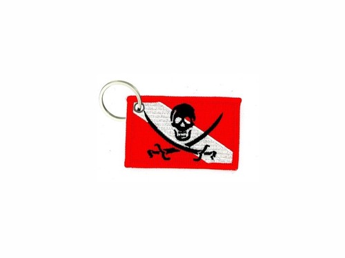 Porte cle cles - clef, brode