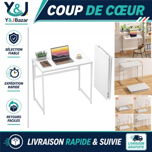 Bureau pliant blanc - bureau,