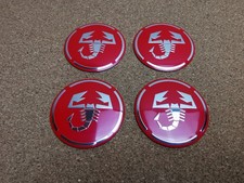 Lot de 4 Stickers Abarth Rouge
