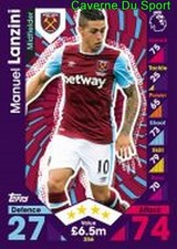356 Manuel LANZINI ARGENTINA WEST HAM UNITED CARDS PREMIER LEAGUE 2017 TOPPS