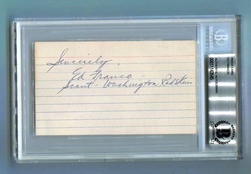 Ed Franco Signed Index Card