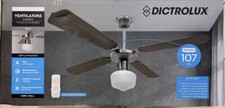 Ventilateur De Plafond Luminaire Réversible Avec Télécommande 107Cm Reb